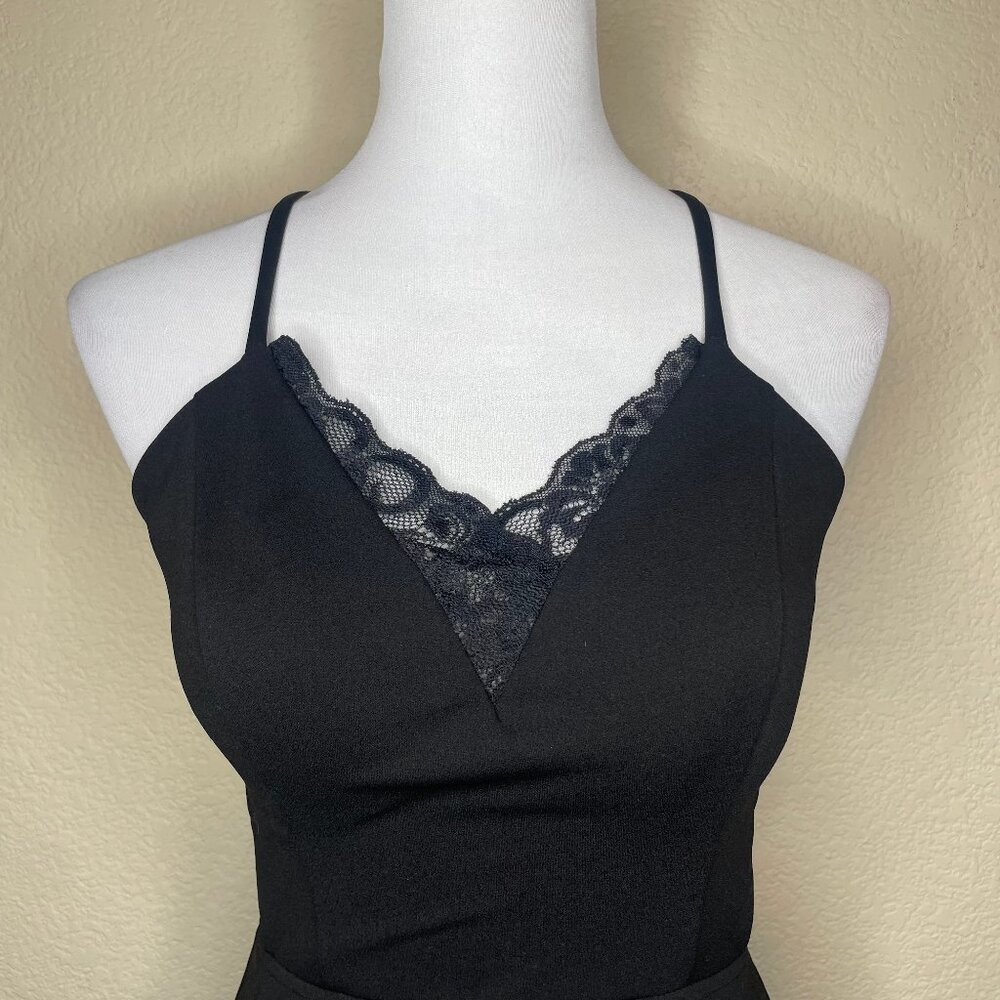 Xtraordinary Goth Coquette Lace Back Cutout Fit & Flare Mini Dress Size 5 - Picture 4 of 12